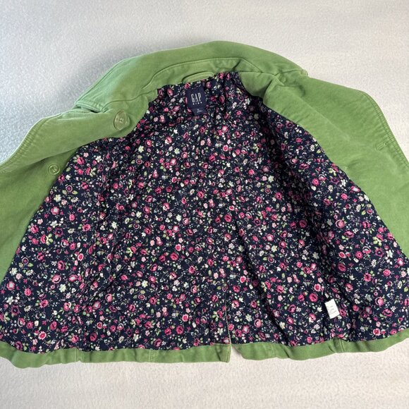 Gap Kids Blazer Double Breasted Jacket Granola Girl Boho Size 8 Green - Picture 5 of 11